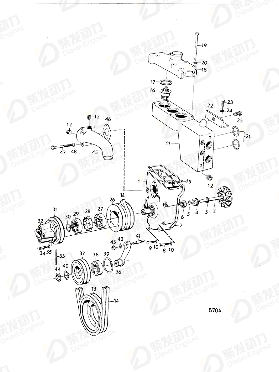VOLVO Thermostat kit 875788 Drawing